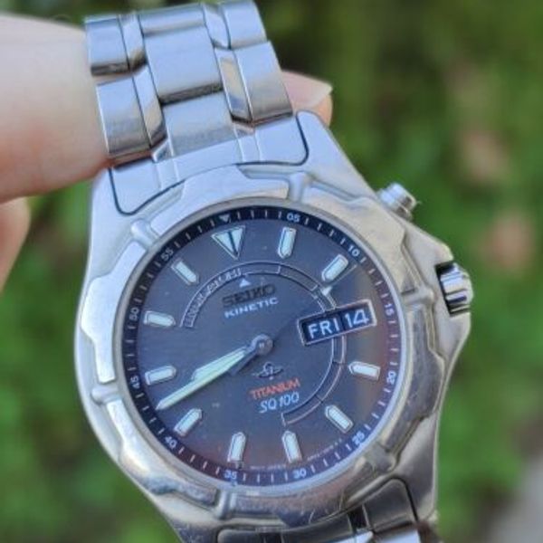 Seiko titanium Kinetic SQ 100 5M43 0c00 watch montre reloj