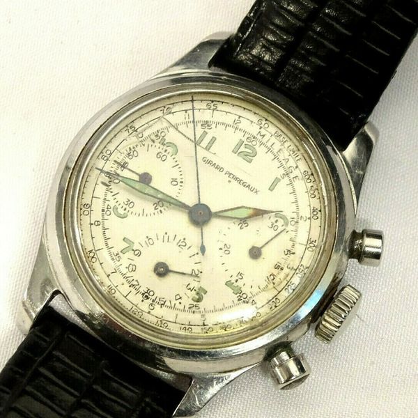 1938-41 Girard-Perregaux Chronograph 17j Wristwatch w/Universal 281 ...