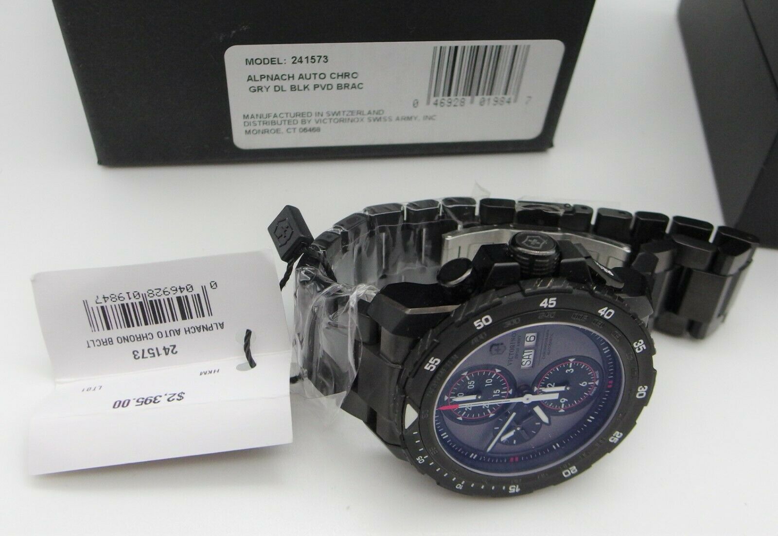 A  New Victorinox Swiss Army 241573 Alpnach Auto 7750 Chronograph PVD
