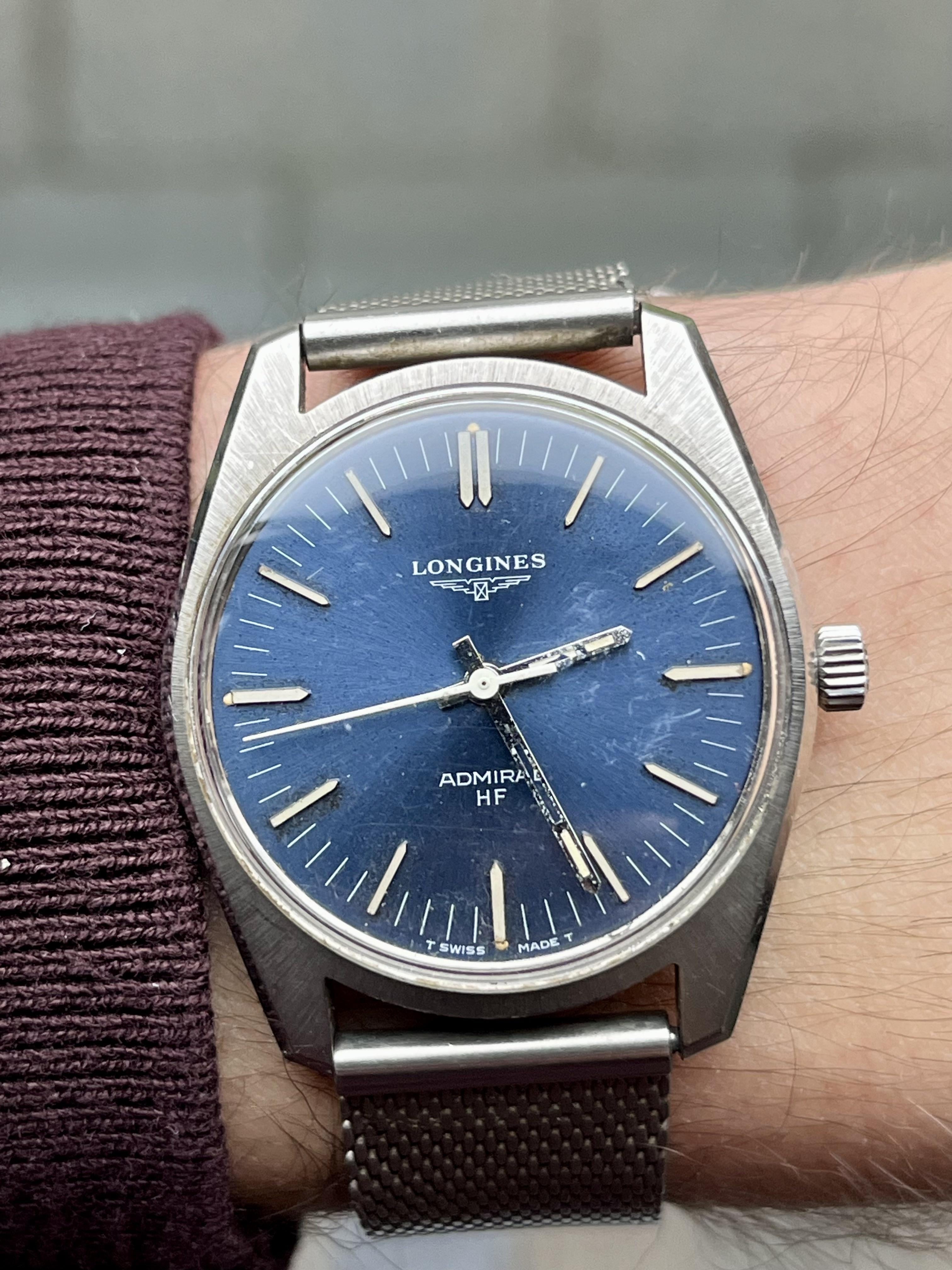 WTS Longines Admiral High frequency cal. 6942 Sunburst blue