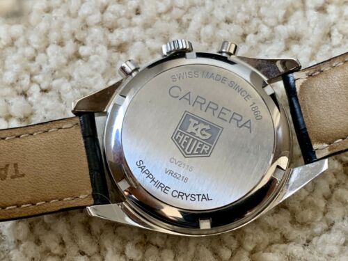 Tag Heuer Carrera Chronograph 39mm Mother of Pearl Dial Mens Watch CV2115