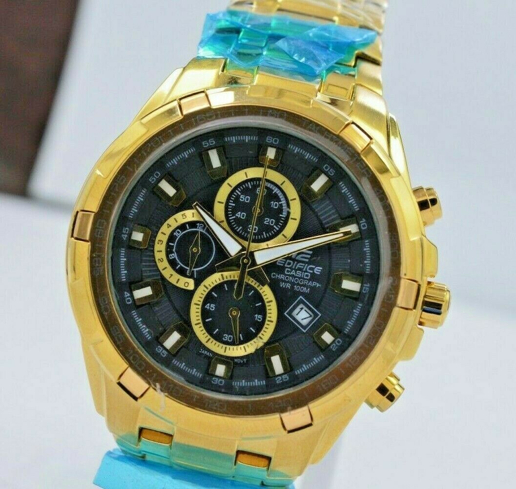 edifice casio wr100m gold