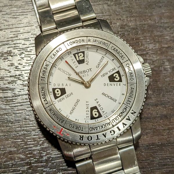 Rare! Tissot Navigator World Timer N250, Quartz GMT single press to