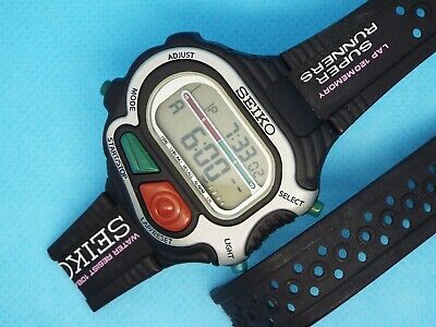 RARE VINTAGE DIGITAL WATCH SEIKO SUPER RUNNERS S640-4000 LCD RETRO