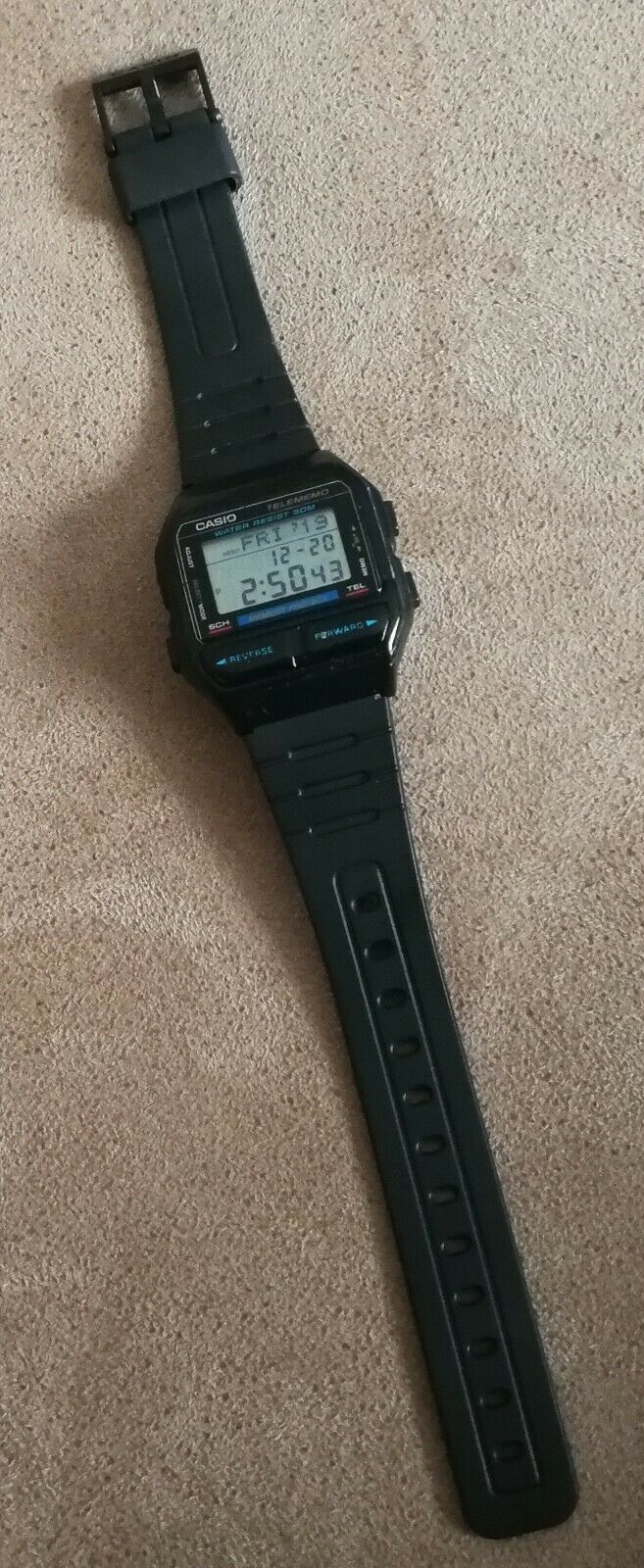 vintage casio db-80 telememo 80 databank alarm chrono lcd watch qw