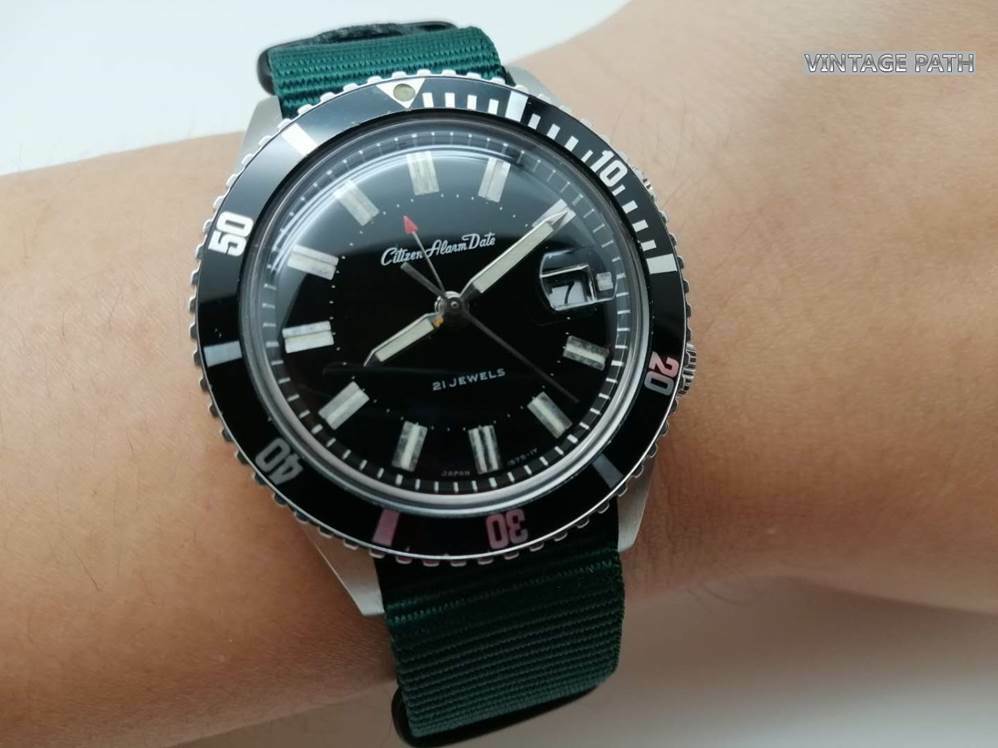CITIZEN ALARM DATE 63-7076 VINTAGE DIVER WATCH FOR MEN, CIRCA