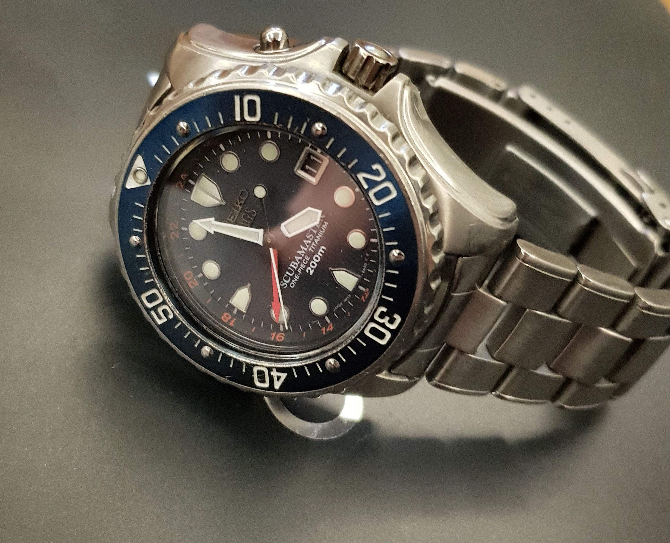 FS:SEIKO SBCW003 Scubamaster AGS One Piece Titanium Diver 5M45