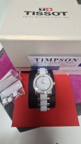 Ladies Tissot Watch Ceramic White Cera Boxed Lifetime Battery