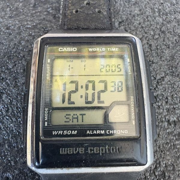 Casio Wave Ceptor Watch Men 44mm 3054 WV-59A World Time Digital ...