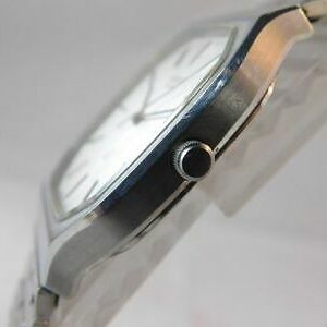 GOOD!! SEIKO 2621-5180 SILVER MEN'S VINTAGE WATCH JAPAN-A QUARTZ