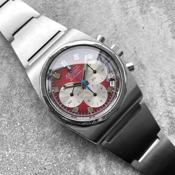 Zenith Red Ribbon 1960s Zenith El Primero Stainless Steel A781 - Incredible Red dial ...