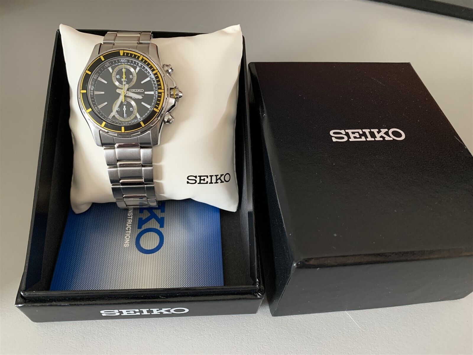 Seiko Mens Chronograph Watch 7T94 0BM0 Mint in Original Box Worn