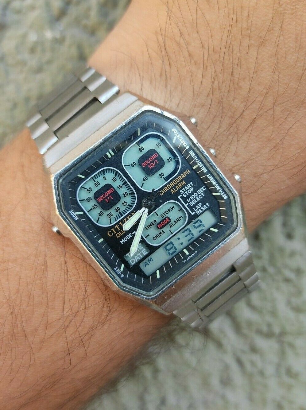 Vintage Citizen Robot Face Ana Digi 30-0314 Jetboy Japan