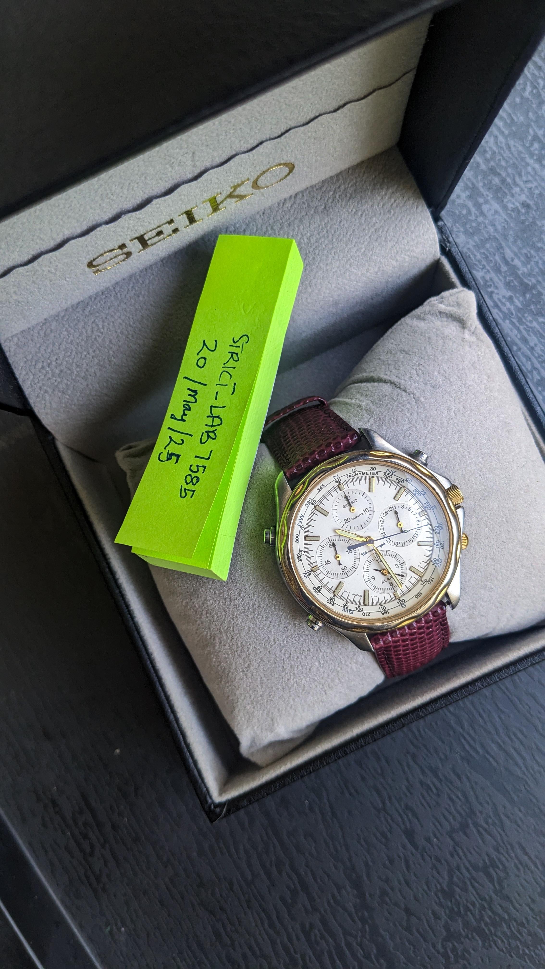 wts] Vintage 1995's Seiko Chronograph Watch Men 40mm Rare Alarm