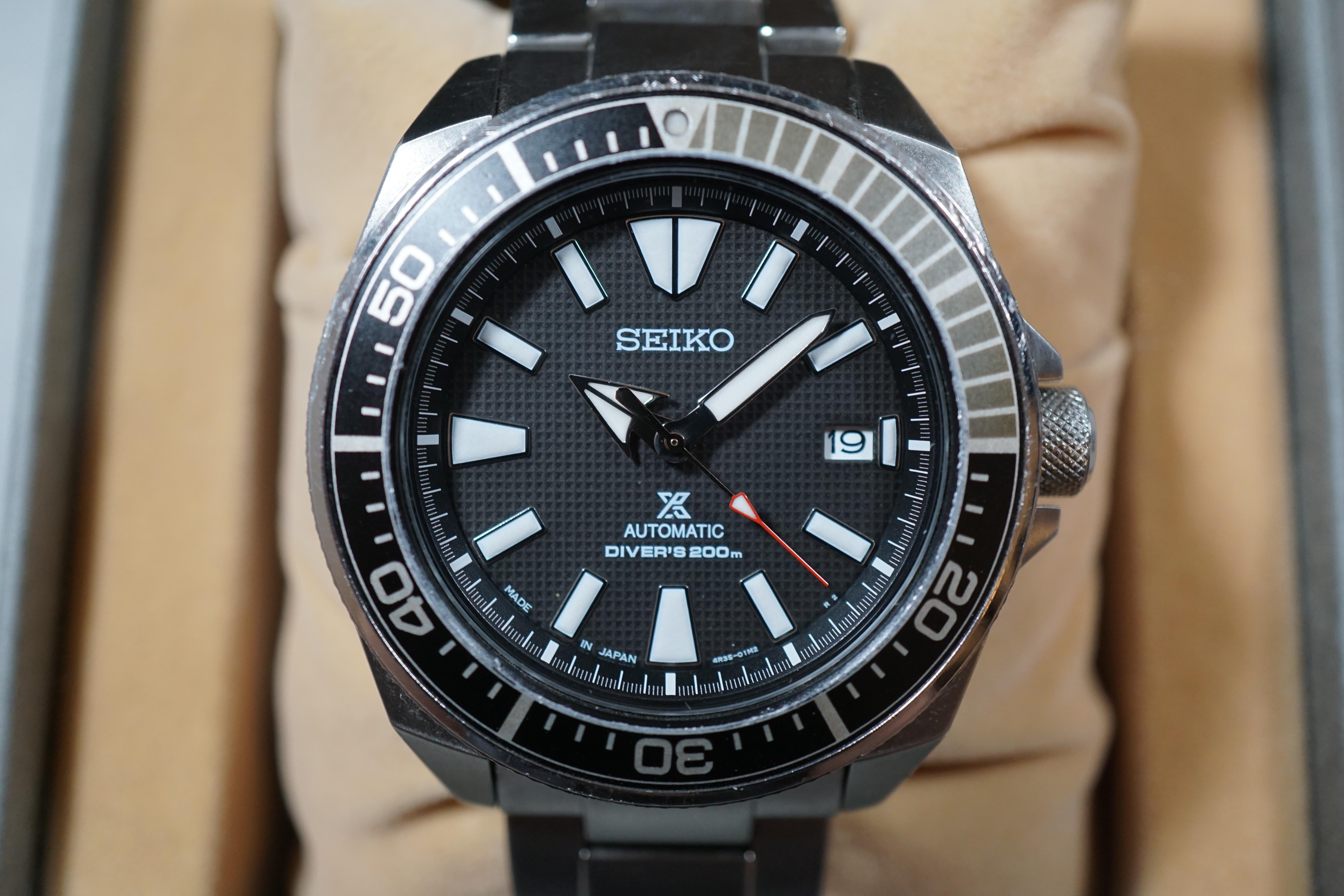 WTS] Seiko Prospex SBDY009 4R35 Black Waffle Dial Samurai Automatic Watch -  $250 | WatchCharts Marketplace