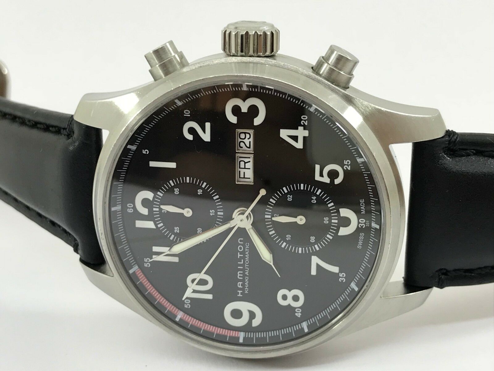 HAMILTON WATCH H717160 KHAKI OFFICER CHRONOGRAPH AUTOMATIC DAY