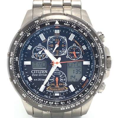 CITIZEN スカイホーク/電波ソーラー/チタン/U600-T011110 Auth CITIZEN PROMASTER U600-T011110 7D0153 Silver Men's Wrist