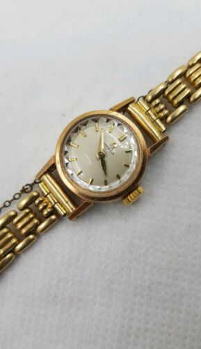 Omega Swiss Ladies Gold Plated Cocktail Watch 483 Diamond Cut