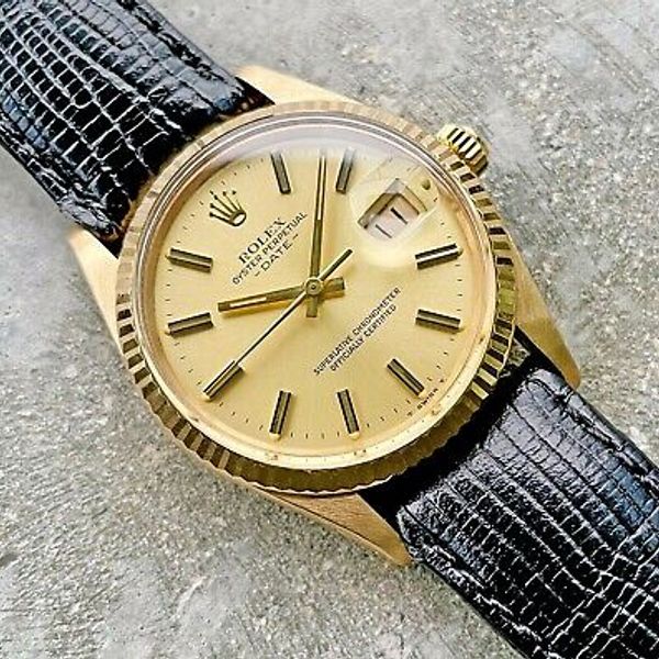 1987 Rolex Date 34mm Automatic 18K solid Gold Dial - 15038 ...