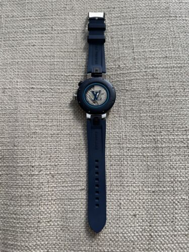 Louis Vuitton Automatic watch QA121 Tambour Street Diver Skyline Blue,  Mint!