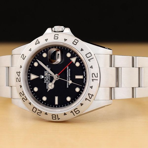 2000 ROLEX EXPLORER II 16570 BLACK DIAL STAINLESS STEEL 40MM GMT DATE ...