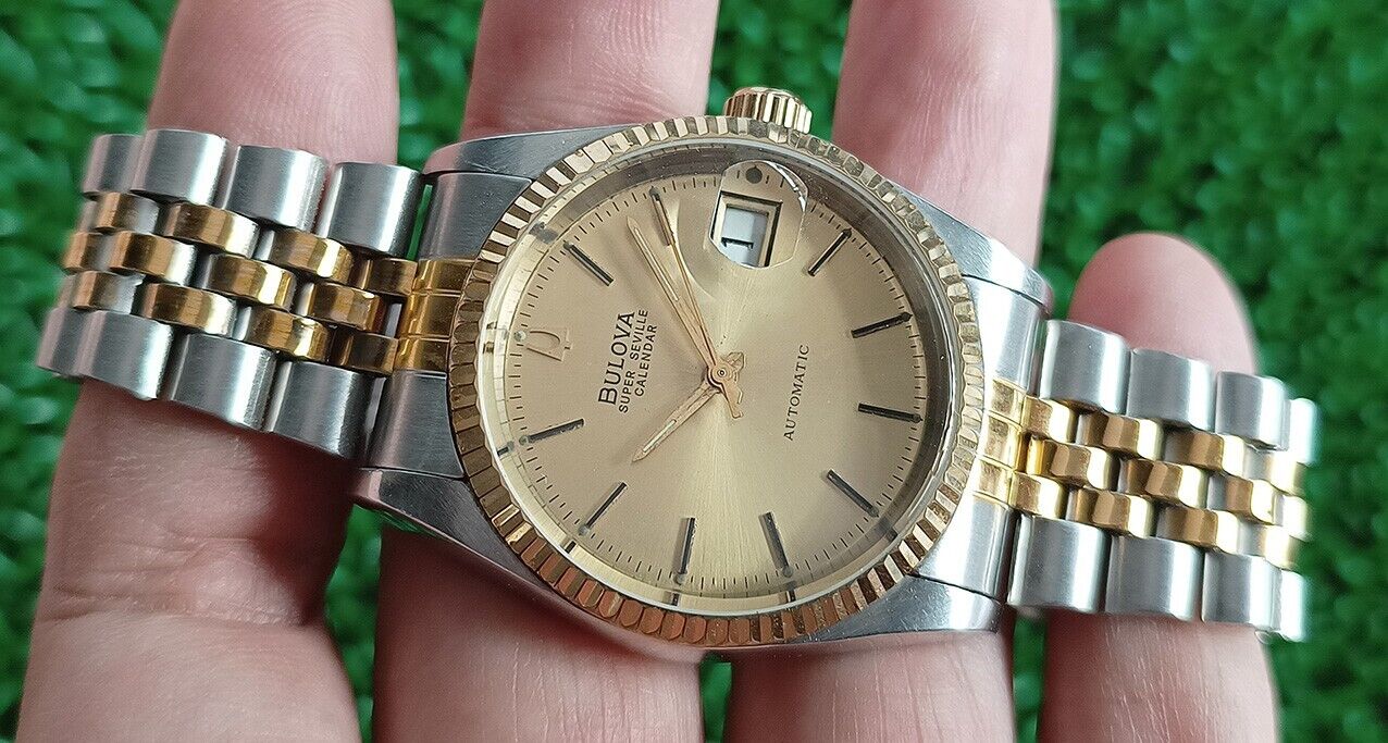 RARE VINTAGE BULOVA SUPER SEVILLE CALENDAR AUTOMATIC SWISS