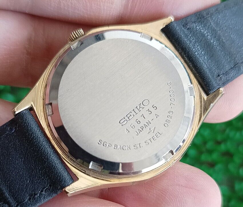 RARE VINTAGE SEIKO QUARTZ QT 0823-7000-G ROMAN DIAL JDM GOLD TONE