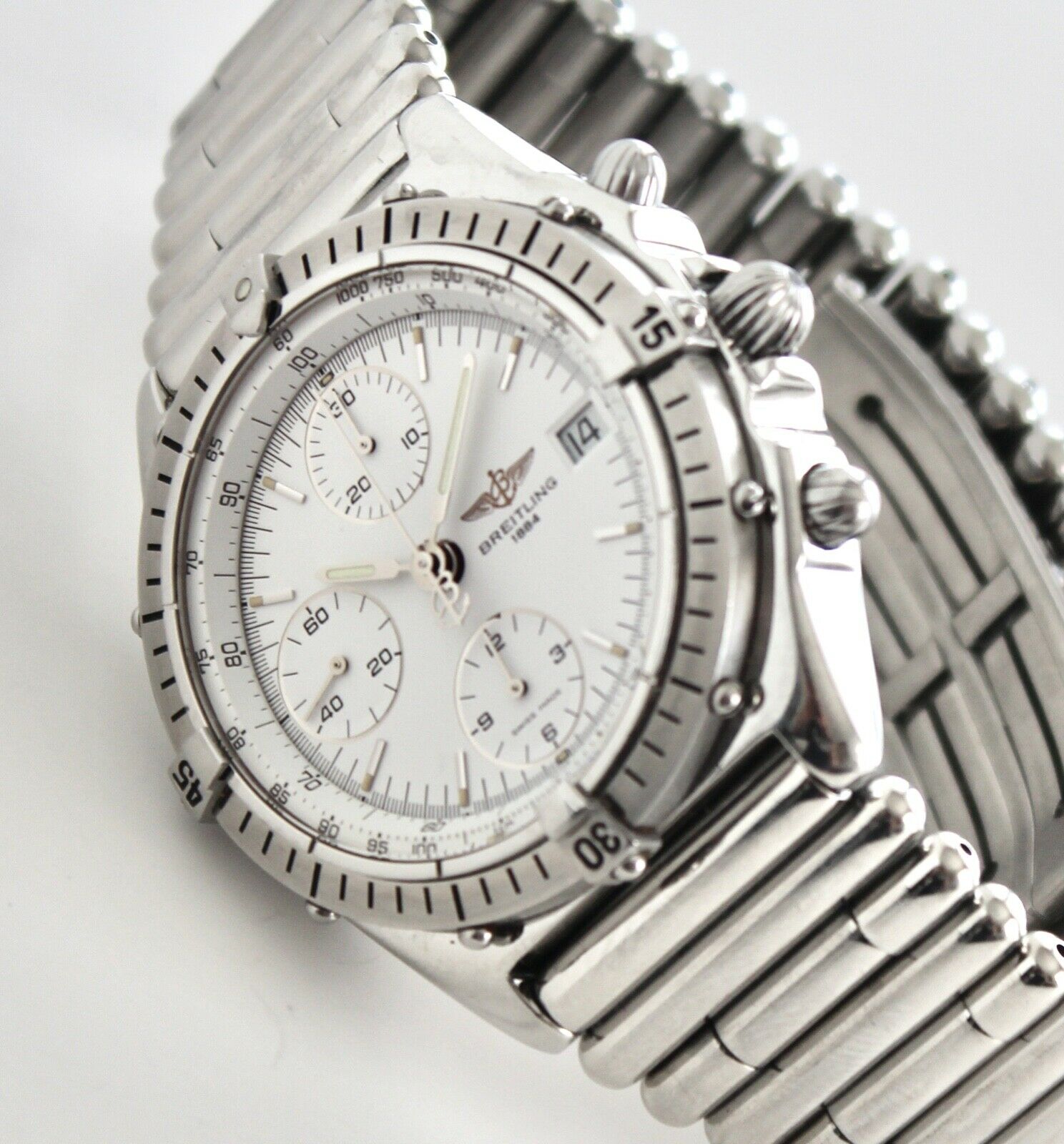 BREITLING Men's Watch Chronomat Model, A13047 Automatic Chronograph, Bullet band WatchCharts
