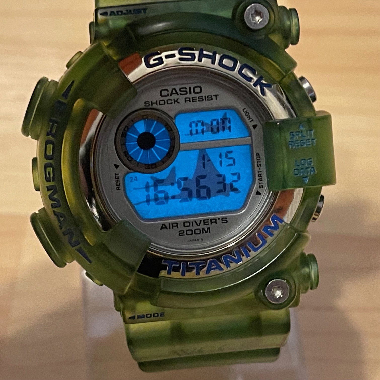 WTS] Casio G-Shock DW-8201WC-2T WCCS Frogman Green Apple Jelly Skeleton  Custom Digital Diving Watch 8200 Series | WatchCharts Marketplace