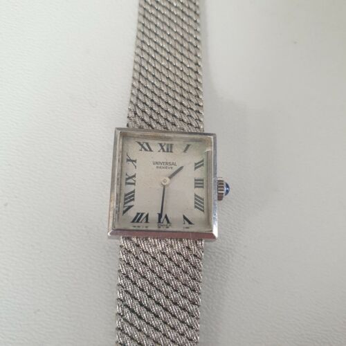 Montre Universal Gen ve suisse OR GRIS Femme crin maille