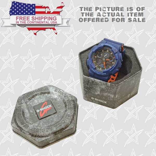 Casio GSHOCK Auto LED Light 5 Subdials 200m WR World Time Watch GA100