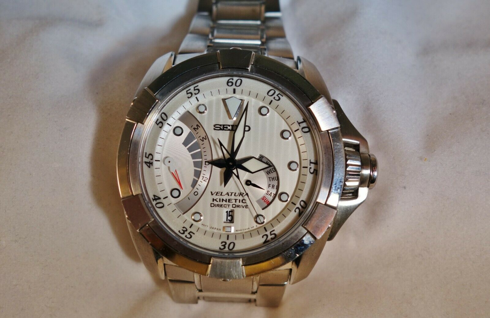 SEIKO VELATURA KINETIC Direct Drive – White Dial – SRH001 (Model