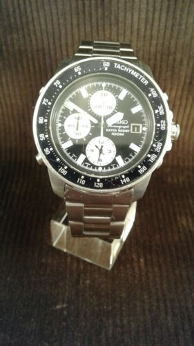 Rare 1989 SEIKO 7T32 7H00 RACING CHRONOGRAPH REVERSE PANDA DIAL