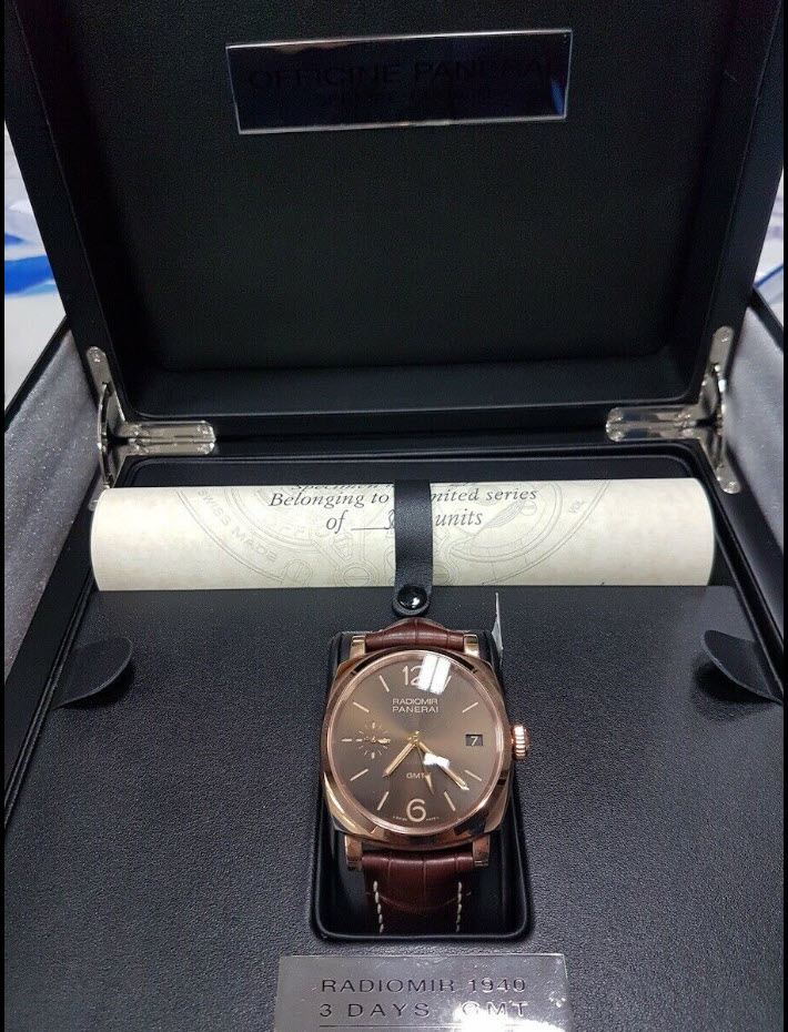 Panerai Radiomir 1940 3 Days GMT 18k Rose Gold 47mm Brown Dial PAM