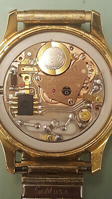 OMEGA Seamaster Quartz Vintage Watch Gold Dial 15 Jewels Cal 1342