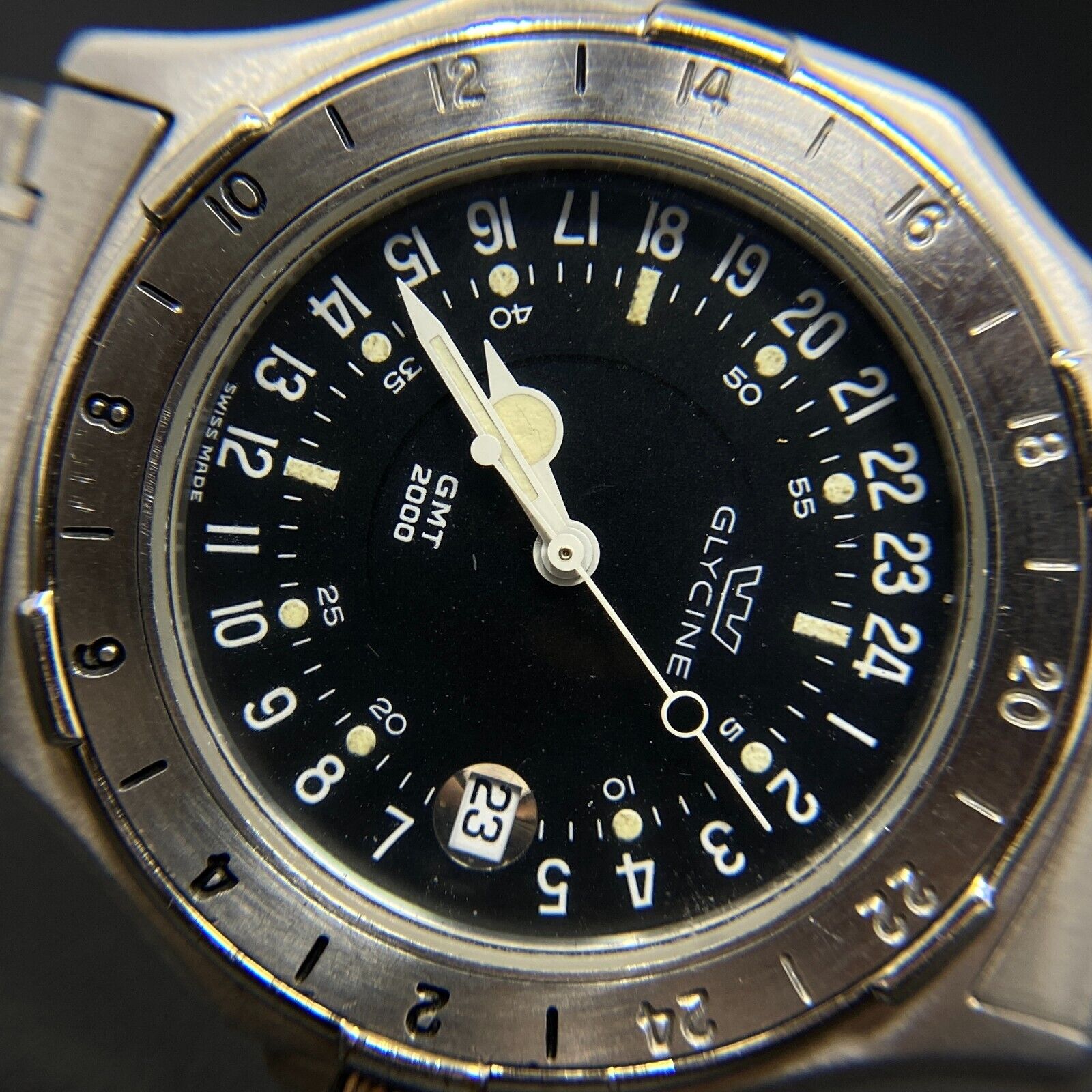 FALCON GMT 2000 腕時計 ジャンク品 Glycine RARE Falcon GMT 2000 Men's 24hr Quartz Watch | WatchCharts
