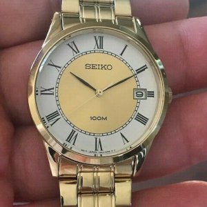 Seiko Watch Quartz Gold Pated Day 7N42-0EX0 Great Condition Working New  Battery | WatchCharts