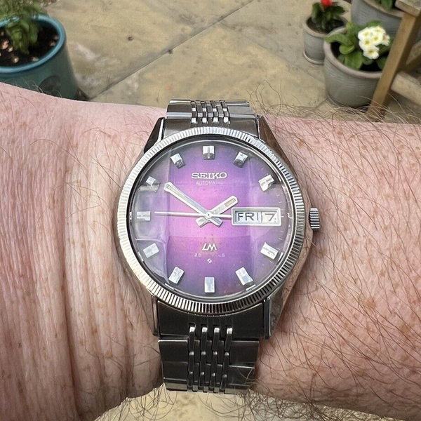 February 1974 Vintage Seiko Lordmatic Lord Matic 5606-7330 Purple