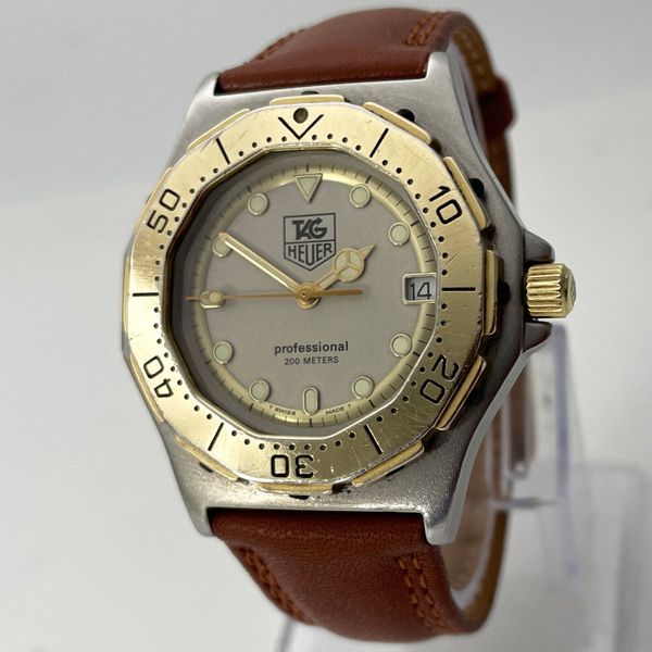 稼働・訳ありTAG HEUER WH1252 3000 プロフェッショナル Tag Heuer Professional 3000 Steel Two-Tone Gray Dial Quartz Mens