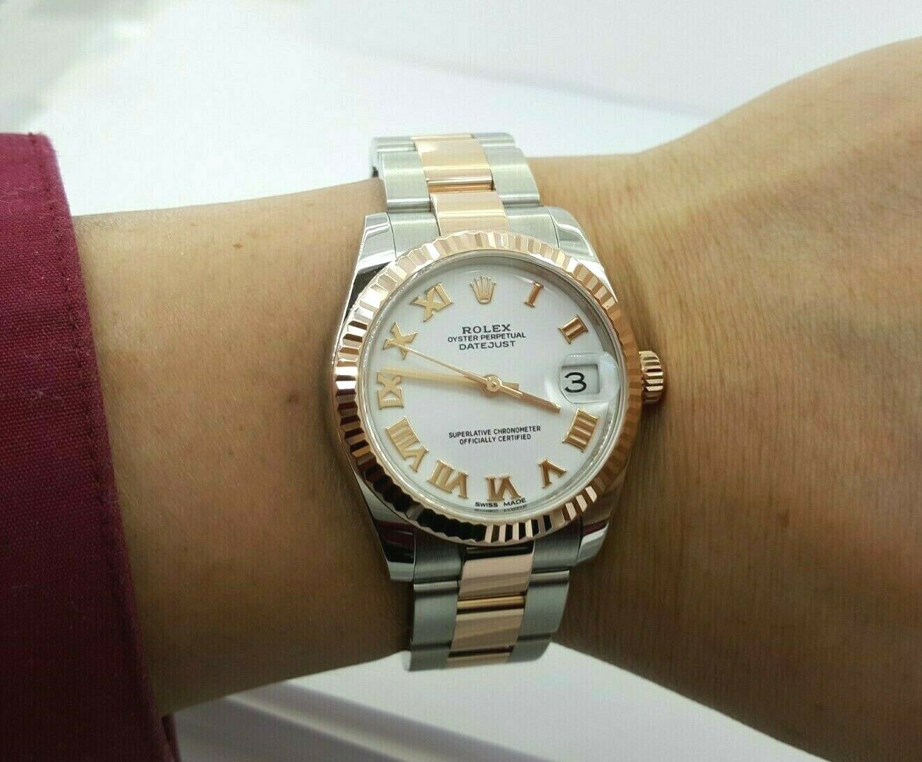 Rolex Datejust 31 Mm 18k Everose Gold & Steel Watch 178271 Rolex ...