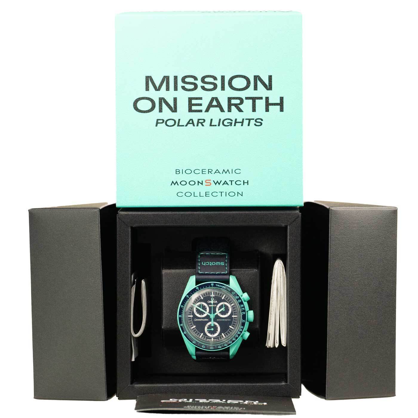 Omega x Swatch Moonswatch Mission on Earth Polar Lights NEW Omega x Swatch Moonswatch Mission on Earth Polar Lights NEW