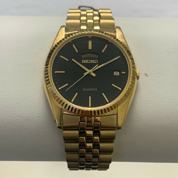 SEIKO MENS GOLD TONE WATCH NEW R 270 SGF212 WatchCharts