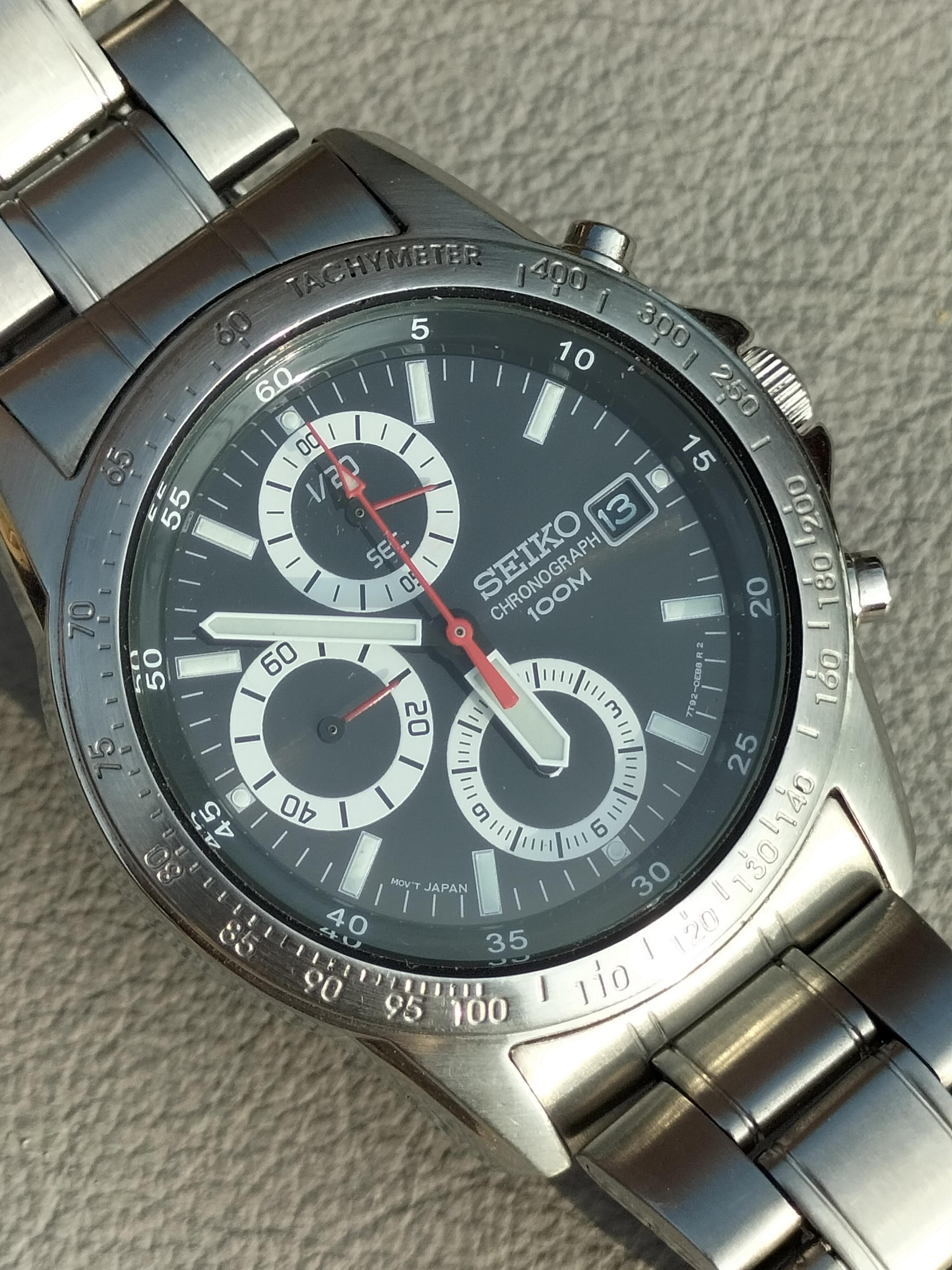 Seiko chronograph best sale 100m prix