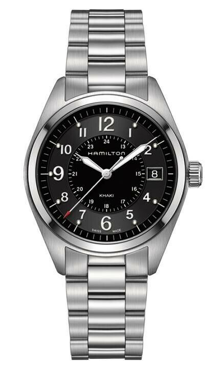 Hamilton Khaki Field Black Dial Stainless Steel Men's Watch H68551933 ...