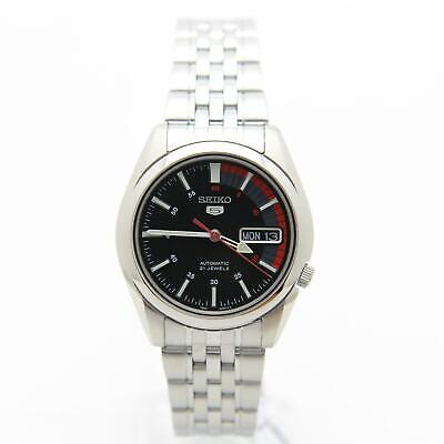 Seiko 5 SNK375K1 Automatic 21 Jewels Stainless Steel Black Analog Men s Watch WatchCharts Marketplace