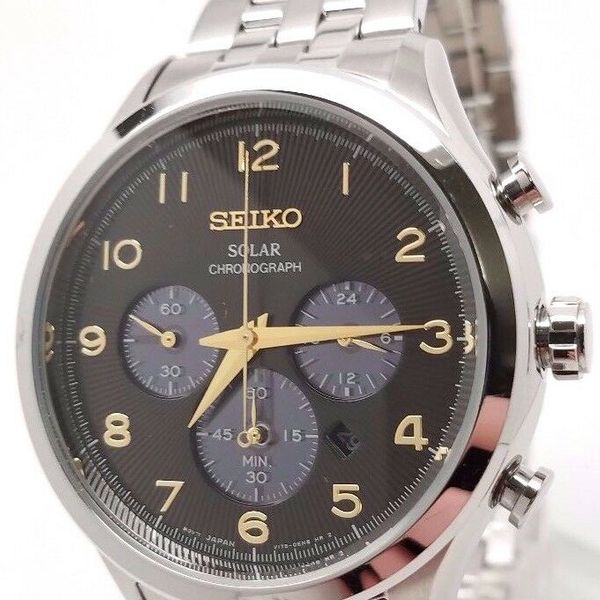 Seiko SSC563 Solar Chronograph Stainless Steel 100M Men's Watch ...