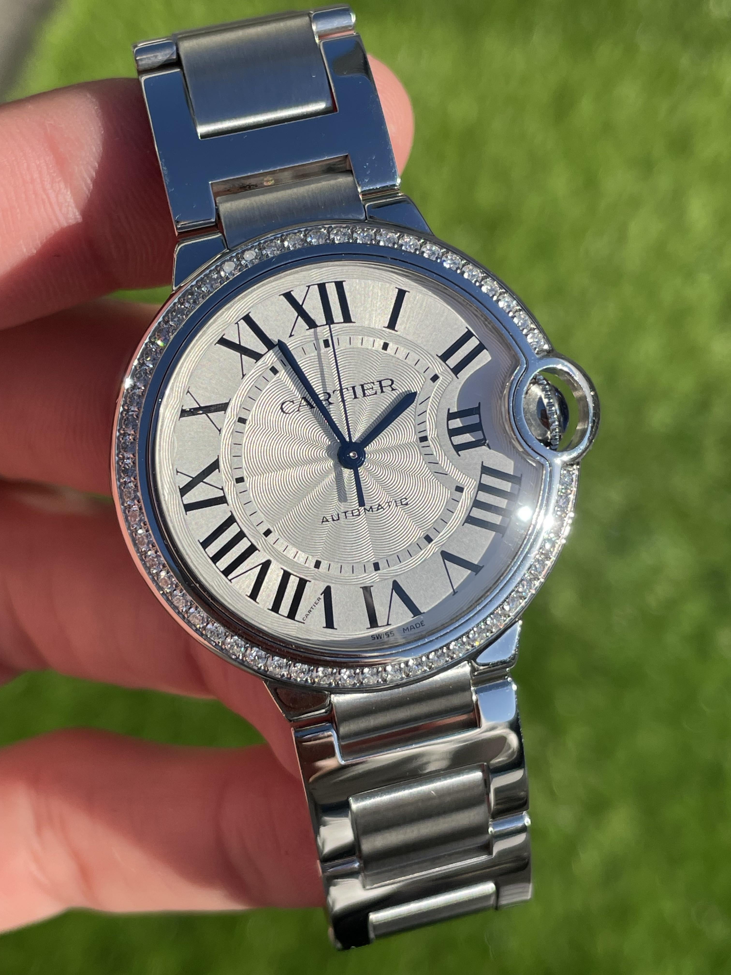 WTS 2023 Cartier Ballon Bleu 36mm Factory Diamond Bezel W4BB0024