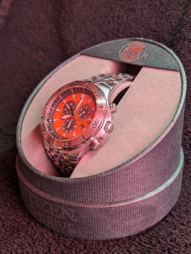CITIZEN MEN'S ECO DRIVE BL5280-52X PERPETUAL CALENDAR RARE ORANGE