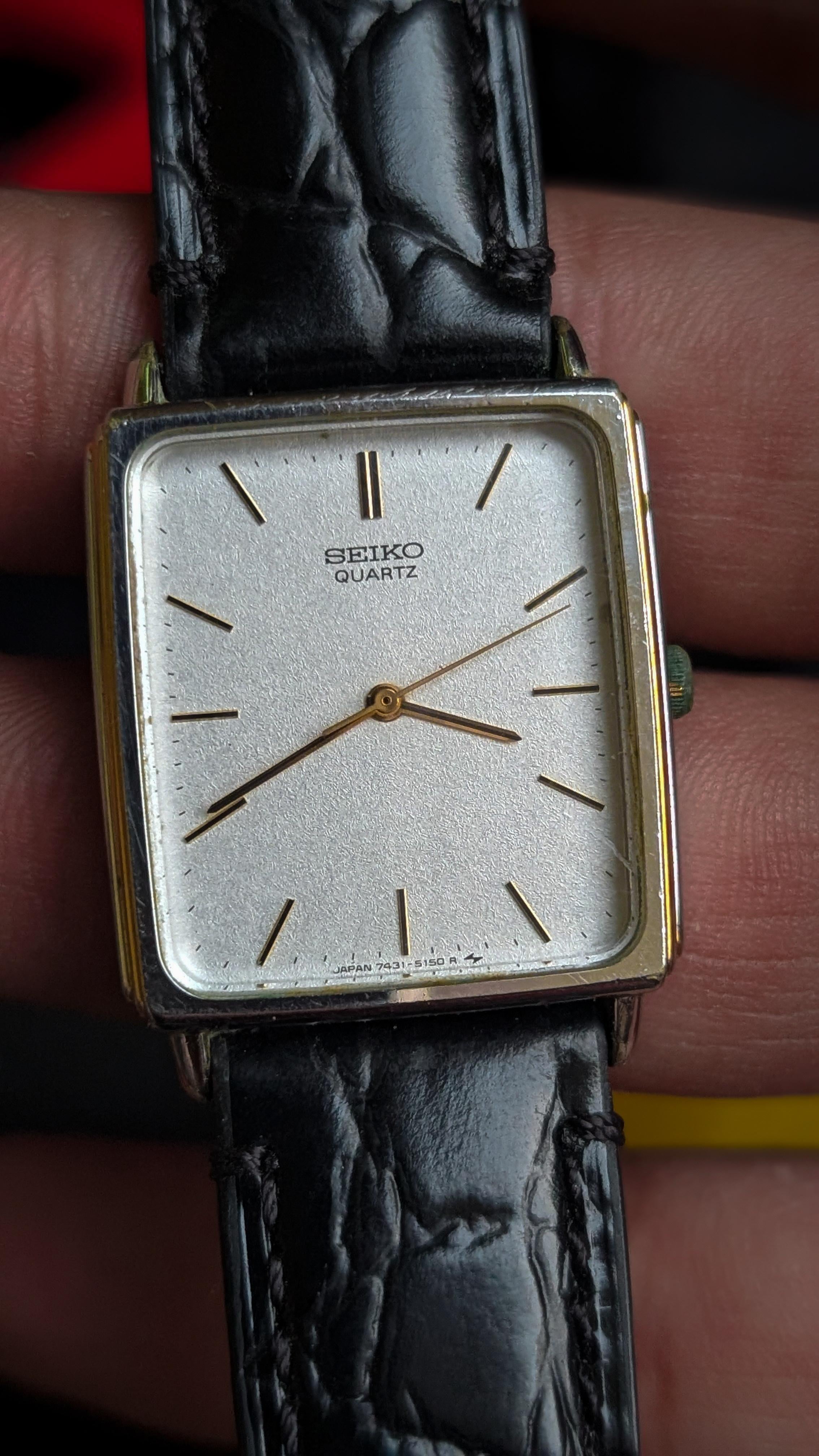 wts] Vintage Seiko Snowflake Tank Quartz Watch - Ref. 7431-5100