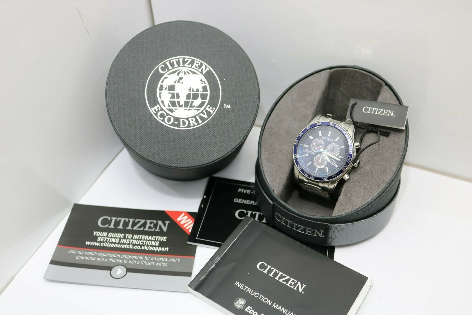 Citizen Men's Chronograph Watch Eco Drive Blue Dial BL5510-54L | WatchCharts